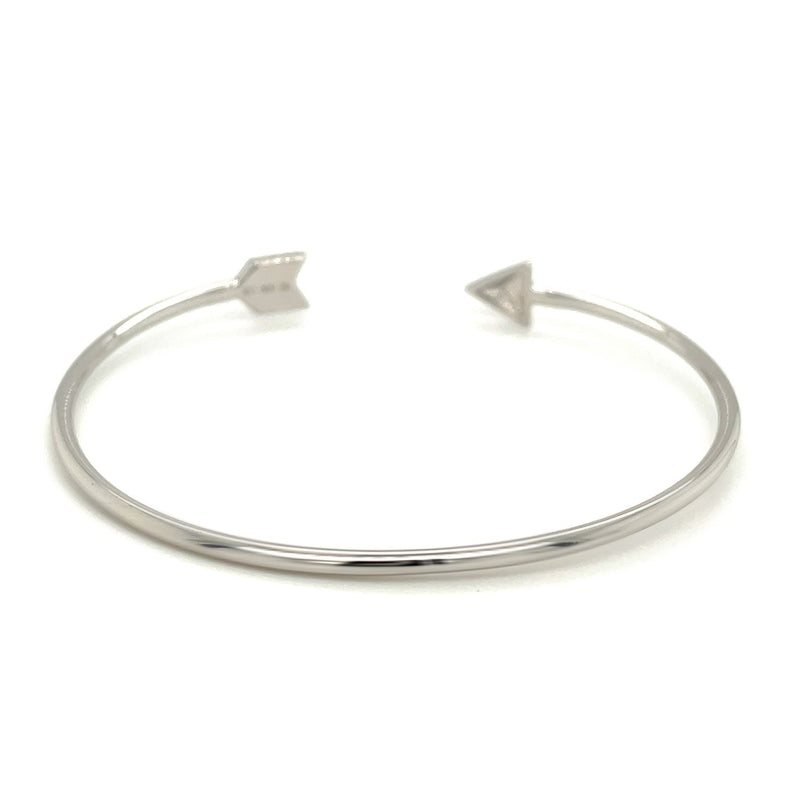 Sterling Silver Polished Arrow Cuff Bangle - Premium Bangles - Just $93.99! Shop now at Pulse Designer Fashion