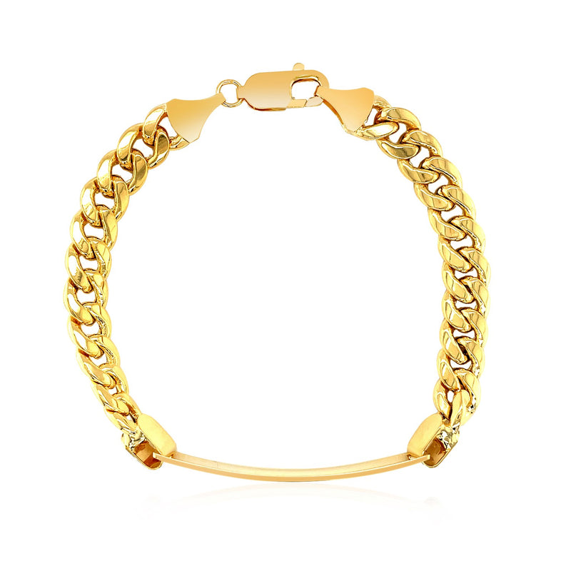 14k Yellow Gold Men's ID Cuban Chain Bracelet - Premium Bracelets - Just $3270.99! Shop now at Pulse Designer Fashion