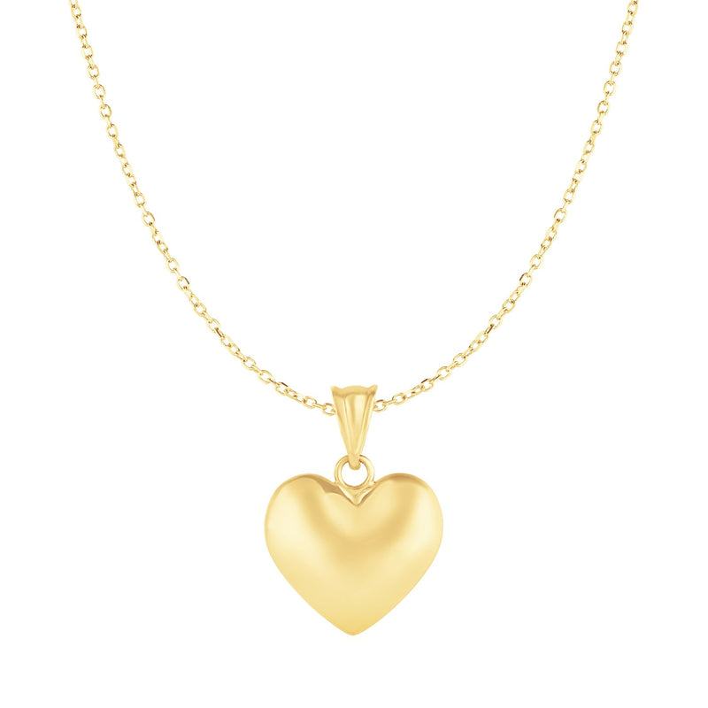 Puffed Heart Pendant in 10k Yellow Gold - Premium Pendants - Just $235.99! Shop now at Pulse Designer Fashion