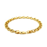 Double Interlocking Link Bracelet in 10k Yellow Gold - Premium Bracelets - Just $354.99! Shop now at Pulse Designer Fashion