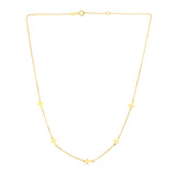 14k Yellow Gold Chain Necklace with Cross Stations - Premium Necklaces - Just $460.99! Shop now at Pulse Designer Fashion