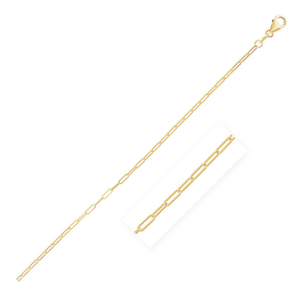 14K Yellow Gold Fine Paperclip Anklet (1.5mm) - Premium Anklets - Just $204.99! Shop now at Pulse Designer Fashion