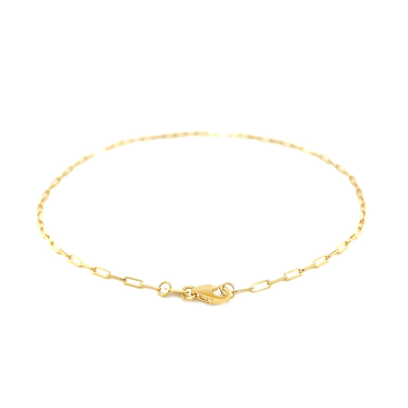 14K Yellow Gold Fine Paperclip Anklet (1.5mm) - Premium Anklets - Just $204.99! Shop now at Pulse Designer Fashion