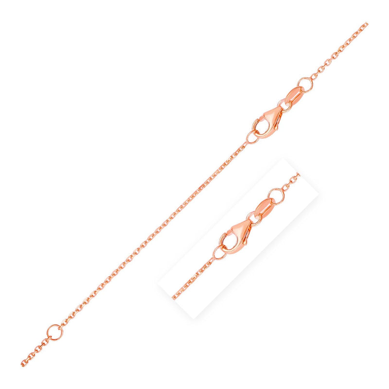 Double Extendable Diamond Cut Cable Chain in 14k Rose Gold (0.8mm) - Premium Chains - Just $195.99! Shop now at Pulse Designer Fashion