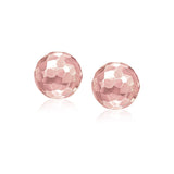 14k Rose Gold Round Faceted Style Stud Earrings - Premium Earrings - Just $199.99! Shop now at Pulse Designer Fashion