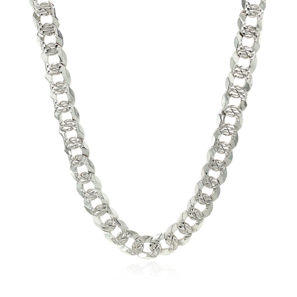 Sterling Silver Rhodium Plated Curb Chain 7.3mm - Premium Chains - Just $169.99! Shop now at Pulse Designer Fashion