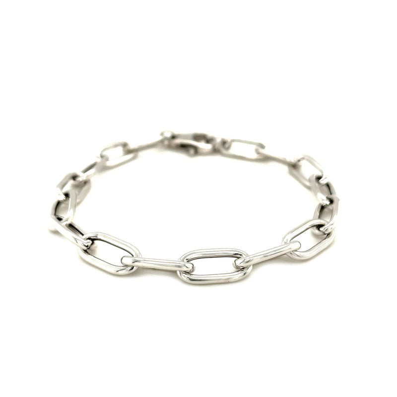 Sterling Silver Wide Paperclip Chain Bracelet - Premium Bracelets - Just $108.99! Shop now at Pulse Designer Fashion