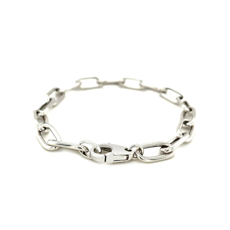 Sterling Silver Wide Paperclip Chain Bracelet - Premium Bracelets - Just $108.99! Shop now at Pulse Designer Fashion