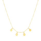 14k Yellow Gold Love Necklace with Circle Drops - Premium Necklaces - Just $288.99! Shop now at Pulse Designer Fashion