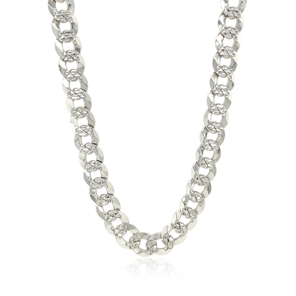 Sterling Silver Rhodium Plated Curb Chain 8.4mm - Premium Chains - Just $233.99! Shop now at Pulse Designer Fashion