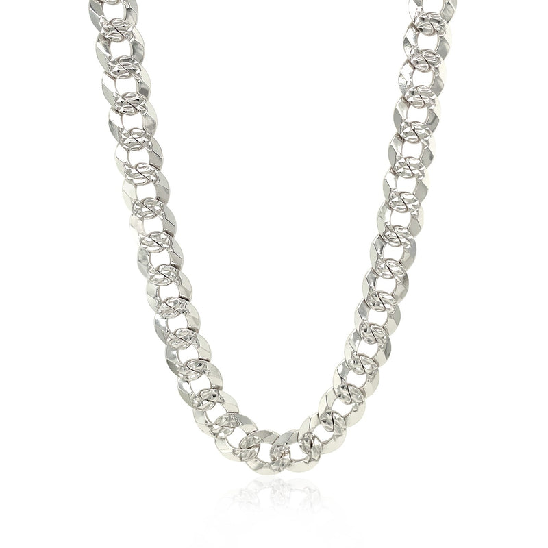 Sterling Silver Rhodium Plated Curb Chain 8.4mm - Premium Chains - Just $233.99! Shop now at Pulse Designer Fashion