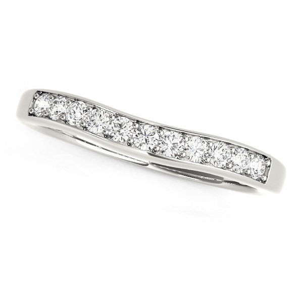 14k White Gold Curved Diamond Wedding Band (1/4 cttw) - Premium Rings - Just $1485.99! Shop now at Pulse Designer Fashion