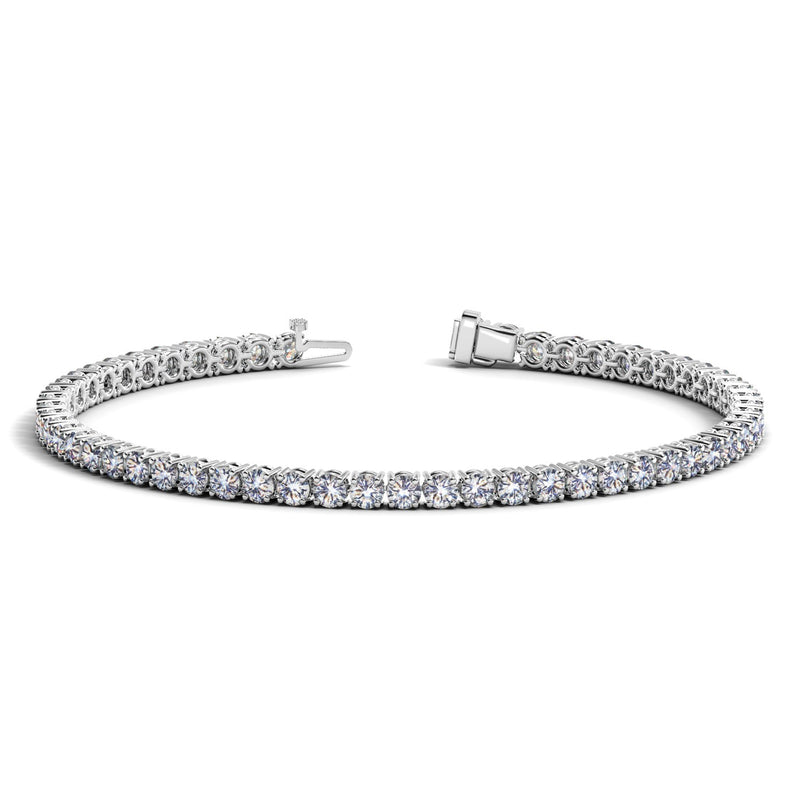 14k White Gold Round Diamond Tennis Bracelet (5 cttw) - Premium Bracelets - Just $15241.99! Shop now at Pulse Designer Fashion