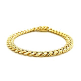 7.5mm 14k Yellow Gold Semi Solid Miami Cuban Bracelet - Premium Bracelets - Just $2444.99! Shop now at Pulse Designer Fashion