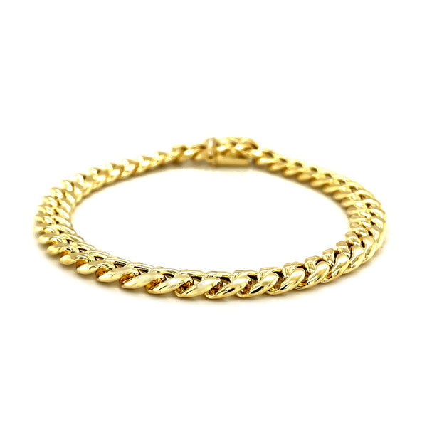 7.5mm 14k Yellow Gold Semi Solid Miami Cuban Bracelet - Premium Bracelets - Just $2444.99! Shop now at Pulse Designer Fashion