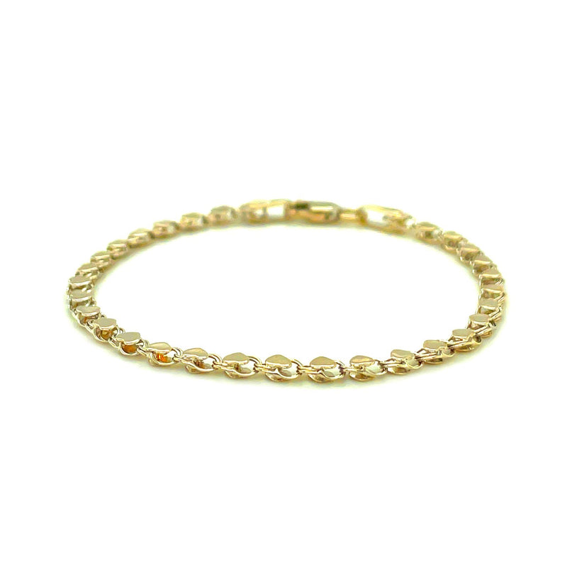 2.9mm 14k Yellow Gold Heart Anklet - Premium Anklets - Just $667.99! Shop now at Pulse Designer Fashion