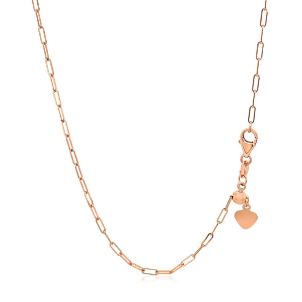 14k Rose Gold Adjustable Paperclip Chain 1.5mm - Premium Chains - Just $451.99! Shop now at Pulse Designer Fashion