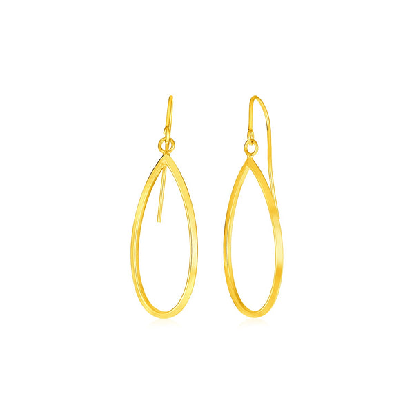 14k Yellow Gold Earrings with Polished Open Teardrop Dangles - Premium Earrings - Just $242.99! Shop now at Pulse Designer Fashion