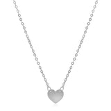 14k White Gold Polished Mini Heart Necklace - Premium Necklaces - Just $200.99! Shop now at Pulse Designer Fashion