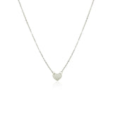 14k White Gold Polished Mini Heart Necklace - Premium Necklaces - Just $200.99! Shop now at Pulse Designer Fashion