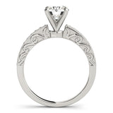 14k White Gold Antique Style Diamond Engagement Ring (1 1/8 cttw) - Premium Rings - Just $6637.99! Shop now at Pulse Designer Fashion