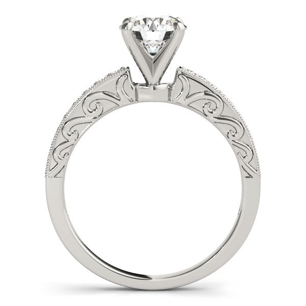 14k White Gold Antique Style Diamond Engagement Ring (1 1/8 cttw) - Premium Rings - Just $6637.99! Shop now at Pulse Designer Fashion