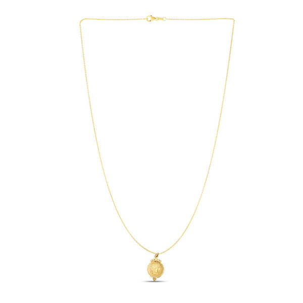 14k Yellow Gold with Round Roman Coin Pendant - Premium Pendants - Just $480.99! Shop now at Pulse Designer Fashion