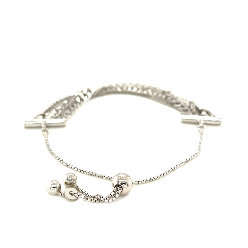 Adjustable Multi Chain Bracelet in Sterling Silver - Premium Bracelets - Just $123.99! Shop now at Pulse Designer Fashion