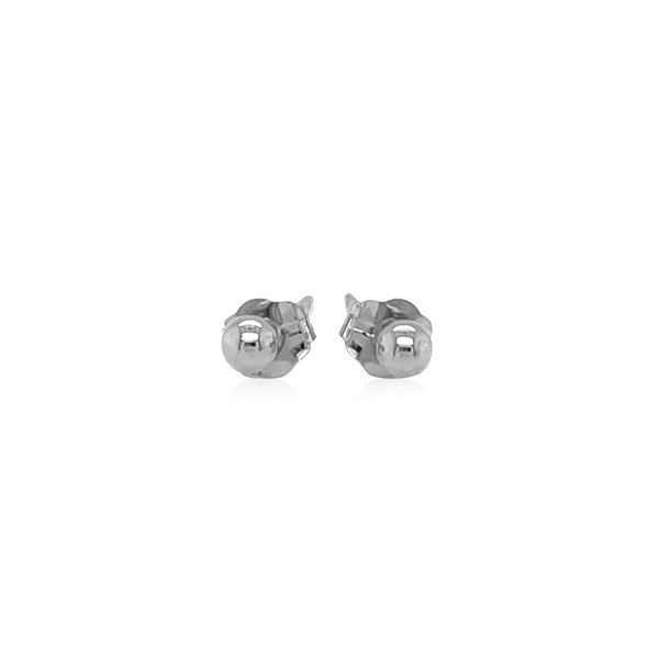 14k White Gold Spherical Stud Earrings (3.0 mm) - Premium Earrings - Just $85.99! Shop now at Pulse Designer Fashion