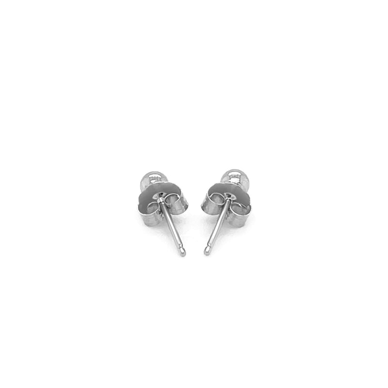 14k White Gold Spherical Stud Earrings (3.0 mm) - Premium Earrings - Just $85.99! Shop now at Pulse Designer Fashion