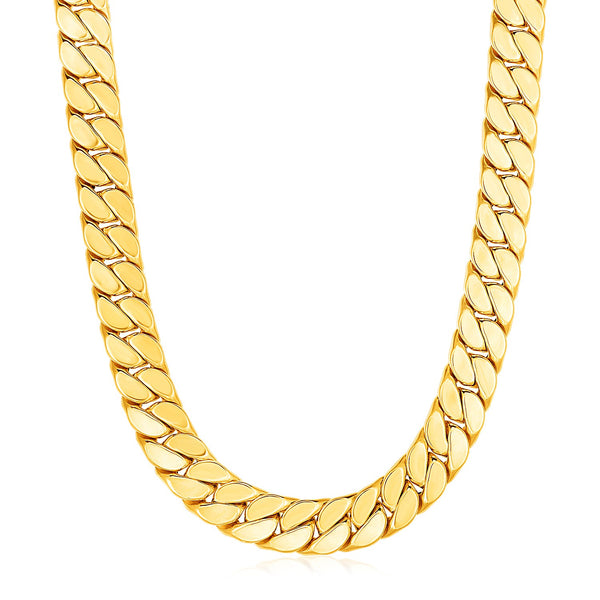 14k Yellow Gold Mens Curb Chain Necklace - Premium Necklaces - Just $5608.99! Shop now at Pulse Designer Fashion