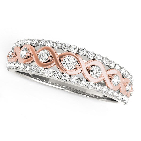 14k White And Rose Gold Infinity Diamond Band (3/8 cttw) - Premium Rings - Just $2044.99! Shop now at Pulse Designer Fashion