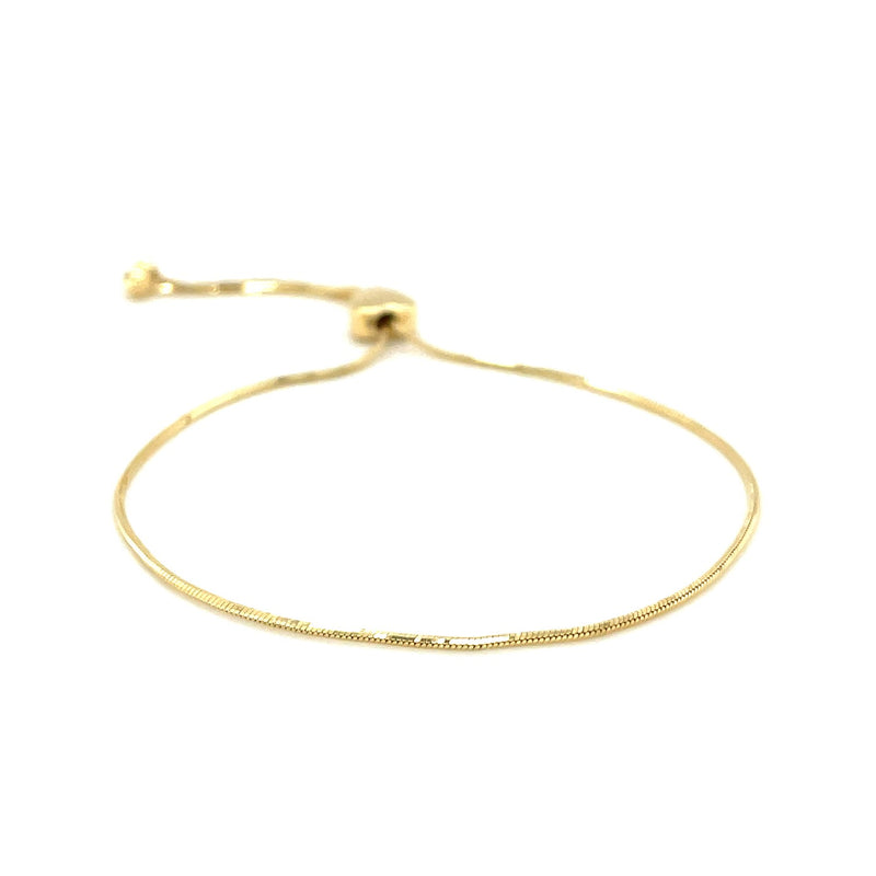 14k Yellow Gold Adjustable Lariat Style Heart Motif Bracelet - Premium Bracelets - Just $346.99! Shop now at Pulse Designer Fashion