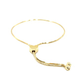 14k Yellow Gold Adjustable Lariat Style Heart Motif Bracelet - Premium Bracelets - Just $346.99! Shop now at Pulse Designer Fashion