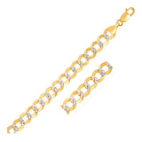 10 mm 14k Two Tone Gold Pave Curb Bracelet - Premium Bracelets - Just $3251.99! Shop now at Pulse Designer Fashion