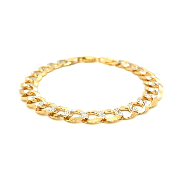 10 mm 14k Two Tone Gold Pave Curb Bracelet - Premium Bracelets - Just $3251.99! Shop now at Pulse Designer Fashion