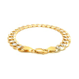 10 mm 14k Two Tone Gold Pave Curb Bracelet - Premium Bracelets - Just $3251.99! Shop now at Pulse Designer Fashion