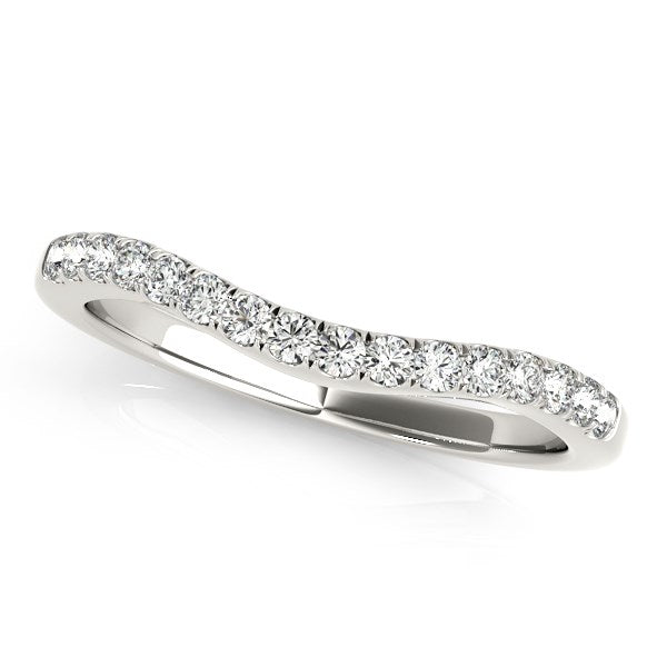 14k White Gold Curvy Style Pave Set Diamond Wedding Band (1/5 cttw) - Premium Rings - Just $1427.99! Shop now at Pulse Designer Fashion