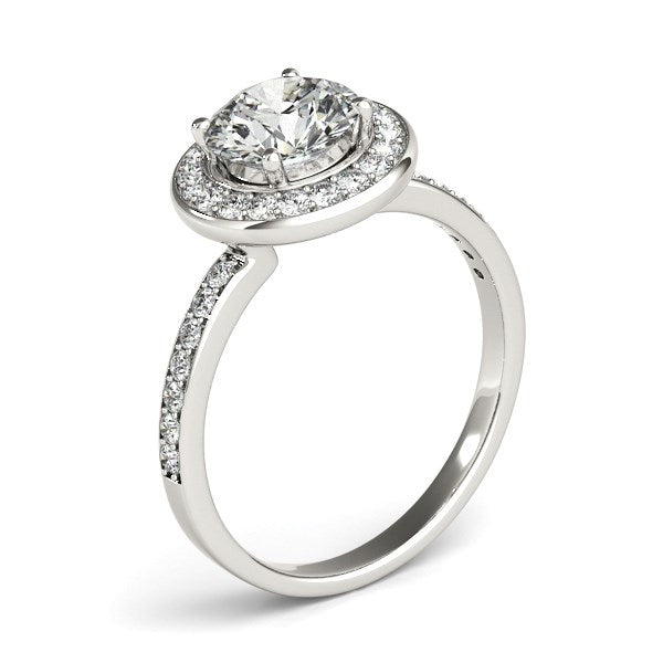 14k White Gold Round Halo Diamond Engagement Ring (1 1/2 cttw) - Premium Rings - Just $17020.99! Shop now at Pulse Designer Fashion