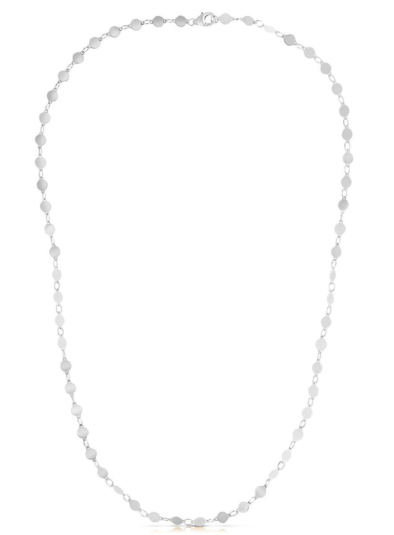 14k White Gold Necklace with Polished Circles - Premium Necklaces - Just $467.99! Shop now at Pulse Designer Fashion