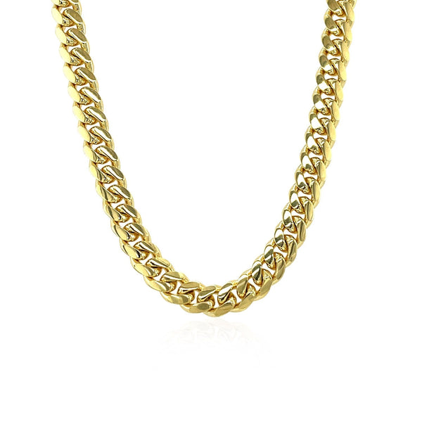 5.0mm 14k Yellow Gold Classic Miami Cuban Solid Chain - Premium Chains - Just $5638.99! Shop now at Pulse Designer Fashion