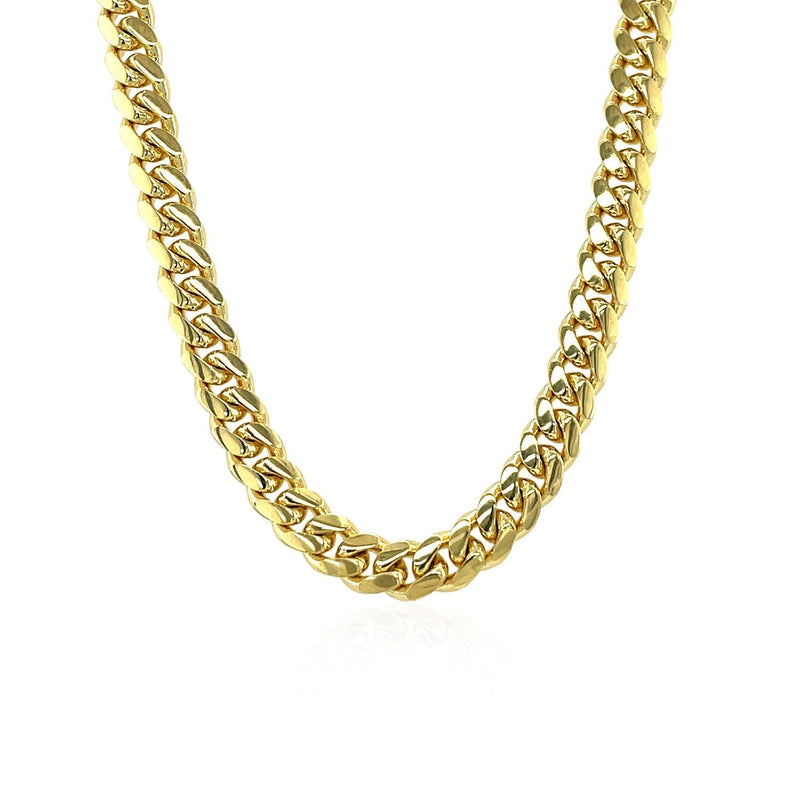 5.0mm 14k Yellow Gold Classic Miami Cuban Solid Chain - Premium Chains - Just $5638.99! Shop now at Pulse Designer Fashion