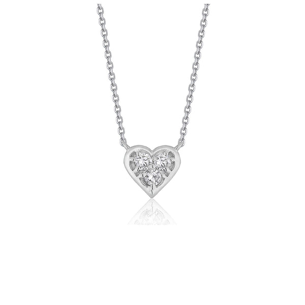 Diamond Heart Design Pendant in 14k White Gold - Premium Necklaces - Just $782.99! Shop now at Pulse Designer Fashion