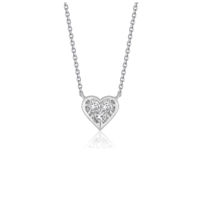 Diamond Heart Design Pendant in 14k White Gold - Premium Necklaces - Just $782.99! Shop now at Pulse Designer Fashion