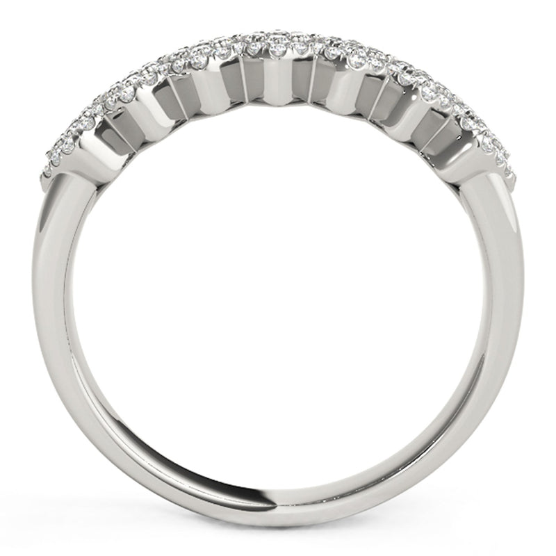 Diamond Studded Wide Multi-Diagonal Pattern Ring in 14k White Gold (5/8 cttw) - Premium Rings - Just $2501.99! Shop now at Pulse Designer Fashion