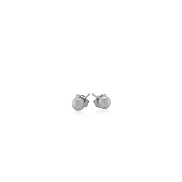 14k White Gold Round Stud Earrings (4.0 mm) - Premium Earrings - Just $91.99! Shop now at Pulse Designer Fashion