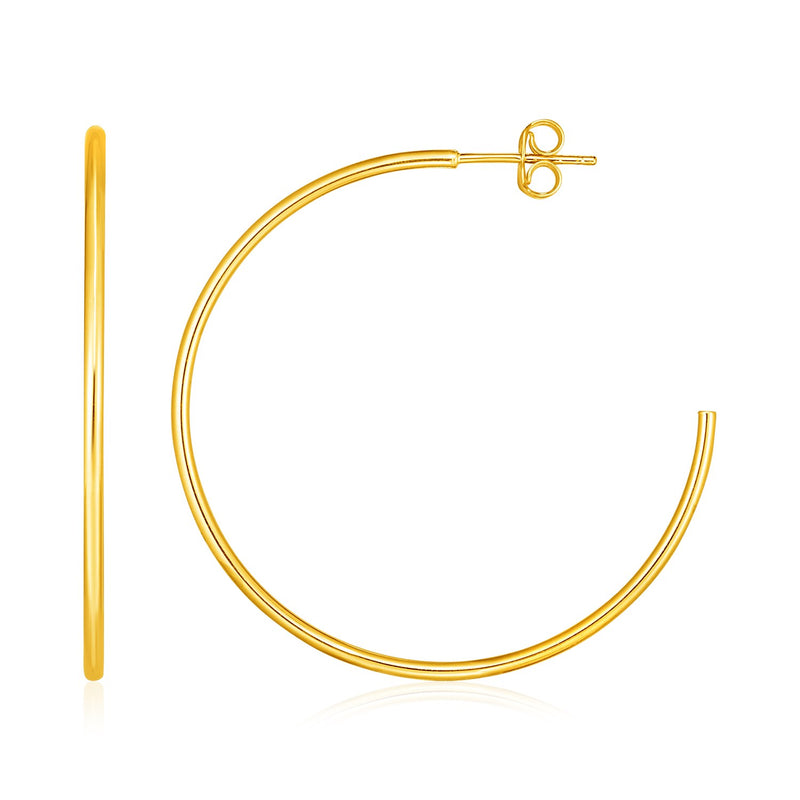 14k Yellow Gold Polished Hoop Earrings - Premium Earrings - Just $386.99! Shop now at Pulse Designer Fashion