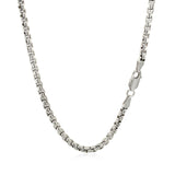 3.0mm Sterling Silver Rhodium Plated Round Box Chain - Premium Chains - Just $188.99! Shop now at Pulse Designer Fashion