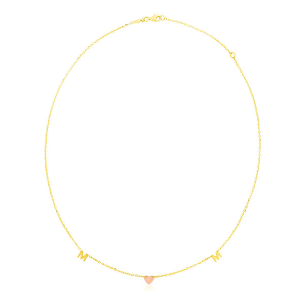 14k Yellow and Rose Gold Mom Necklace - Premium Necklaces - Just $410.99! Shop now at Pulse Designer Fashion