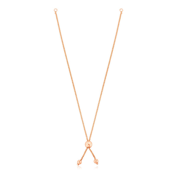 10k Rose Gold 8 inch Adjustable Friendship Bracelet Chain with Ball Slide - Premium Bracelets - Just $177.99! Shop now at Pulse Designer Fashion